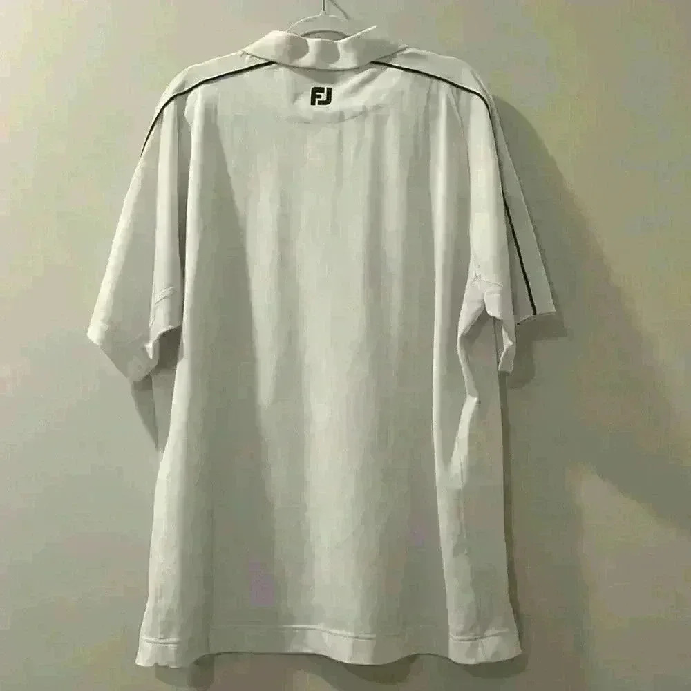 FJ Foot Joy Golf Polo Athletic‎ Fit Shirt White Short Sleeve Mens Size XL - Picture 7 of 11